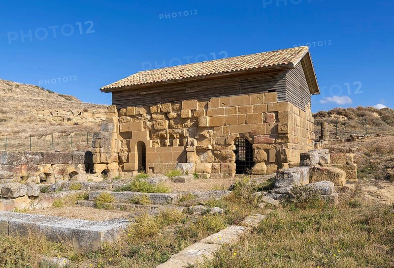 Bathhouse, ternas romanas de los bañales, Roman town of Los Banales, near Layana, Zaragoza province, Aragon, Spain