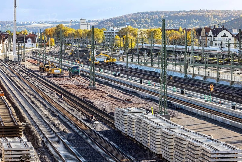 New Untertürkheim parking station. As part of Stuttgart 21, train traffic is being reorganized. Among other things, 33 sidings are being built. Stuttgart, Baden-Württemberg, Germany