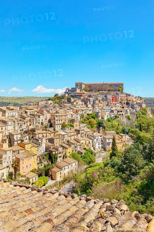 Elevated view of Ragusa Ibla, Ragusa Ibla, Ragusa province, Sicily, Italy