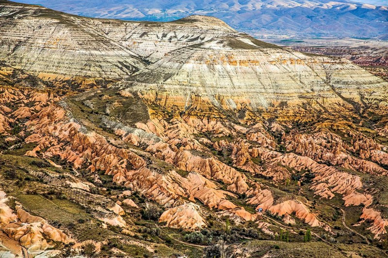 Balloon ride over fantastic tuff rock formations, Cappadocia, Turkey