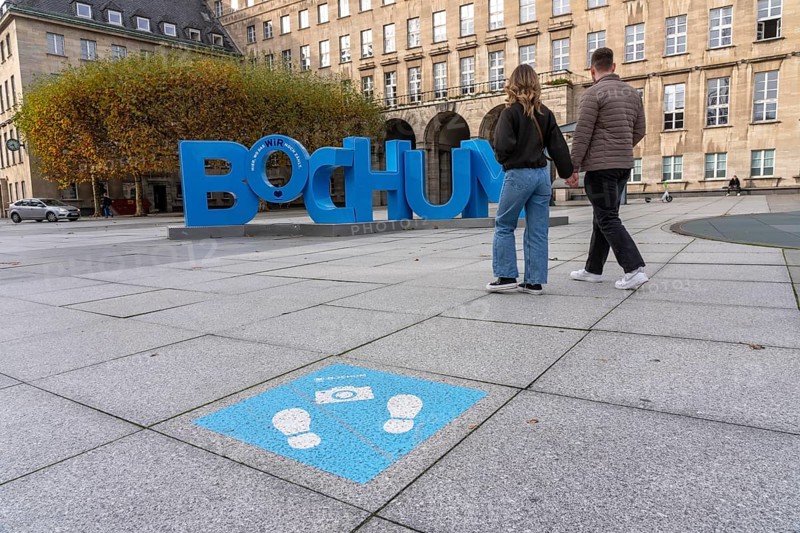 Photo spot with Bochum lettering in front of Bochum City Hall, North Rhine-Westphalia, Germany
