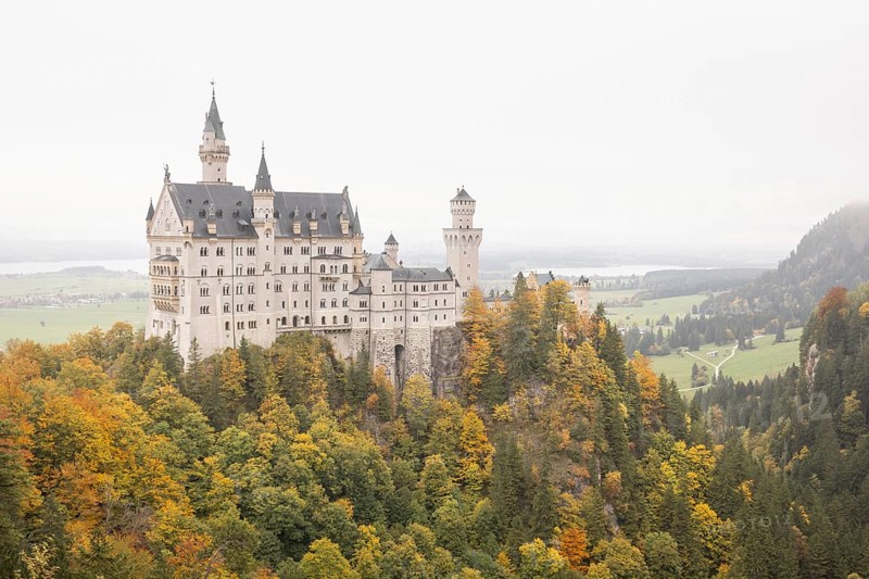 Neuschwanstein in autumn, Schwangau, Füssen, Allgäu, Bavaria, Germany