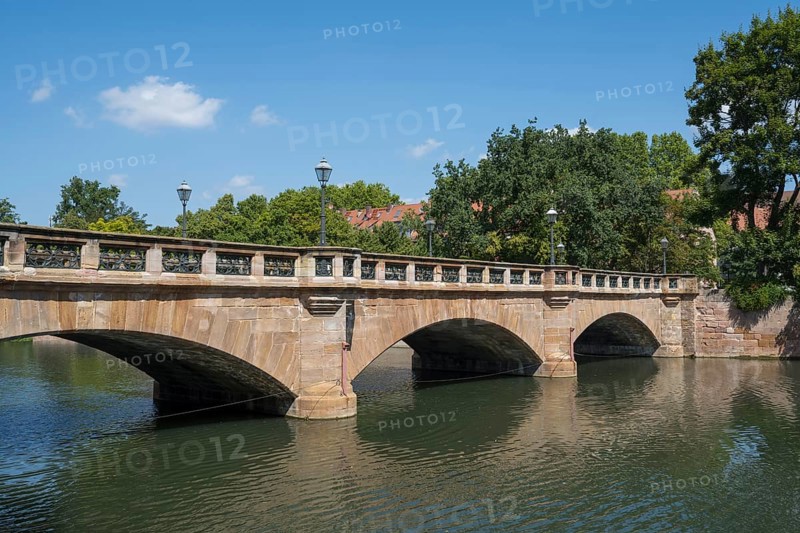 Maxbrücke over the Pegnitz River, Nuremberg, Middle Franconia, Franconia, Bavaria, Germany