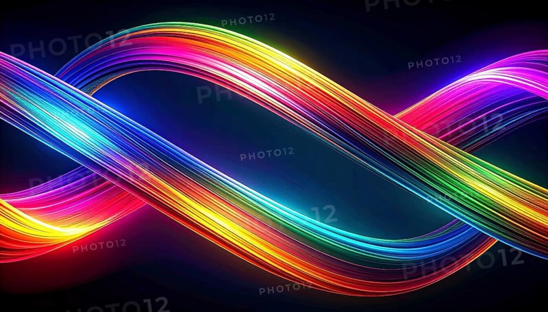 Abstract digital art featuring vibrant, intersecting neon lines creating a geometric pattern, Intersecting neon lines form a vibrant abstract geometric grid against a black background, Seamless looping illustration, colorful diagonal lines, creating a modern dynamic template background, vibrant colored lines and geometric forms for business or technology wallpaper, AI generated