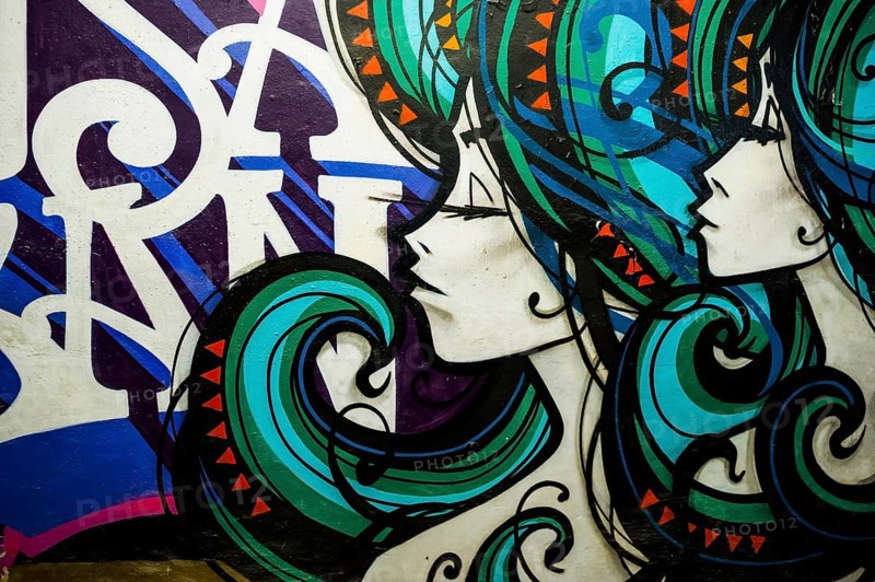 Street art, graffiti, MAUSA VAUBAN, Museum of Urban Art and Street Art, Vauban Fortress Neuf-Brisach, UNESCO World Heritage Site, Haut-Rhin Department, Alsace, France