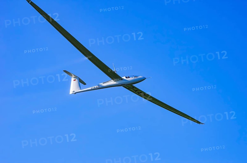A Schempp-Hirth Nimbus 4M motor glider, D-KAOL registration, during a screening as part of an air show at the Rossfeld Air Sports Association on Rossfeld in Metzingen-Glems, Baden-Württemberg, Germany, for editorial use only