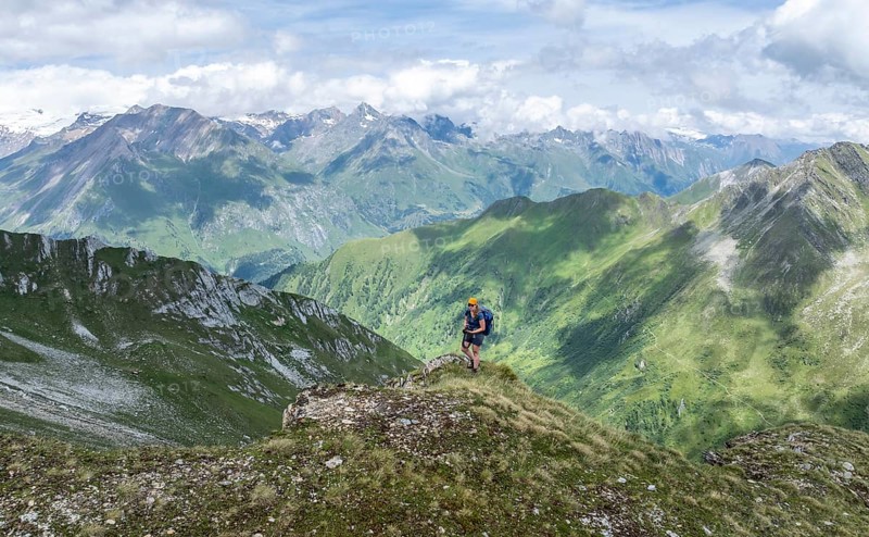 Female hiker in the Hohe Tauern, East Tyrol, Austria