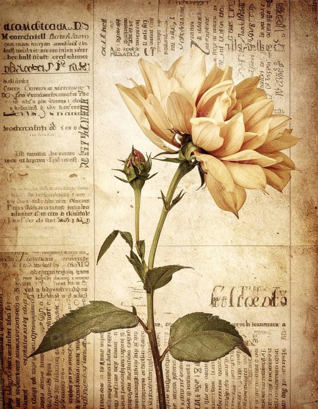 Grunge old public newspaper, texture background wallpaper illustration, vintage tattered yellow press news, AI generated
