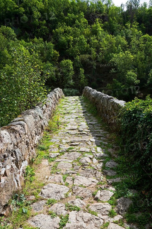 Saint Andre de Chalencon village. Devil's Bridge. Haute Loire. Auvergne Rhone Alpes. France