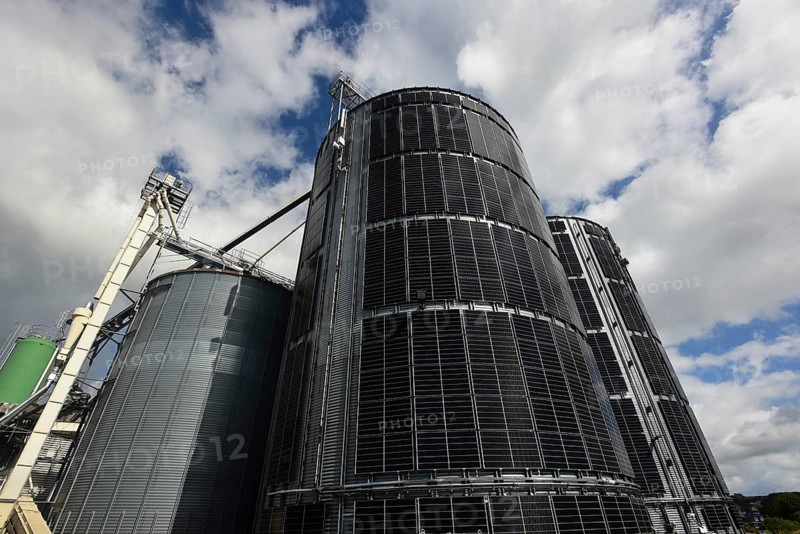 Pellet silos at the Energie-Mann company in the Westerwald
