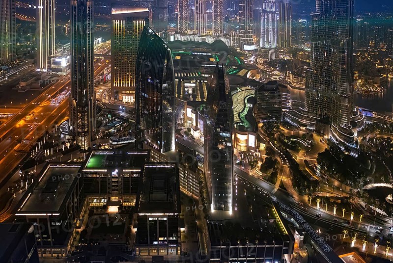 UAE, Dubai downtown financial skyline and business shopping center near Dubai Mall