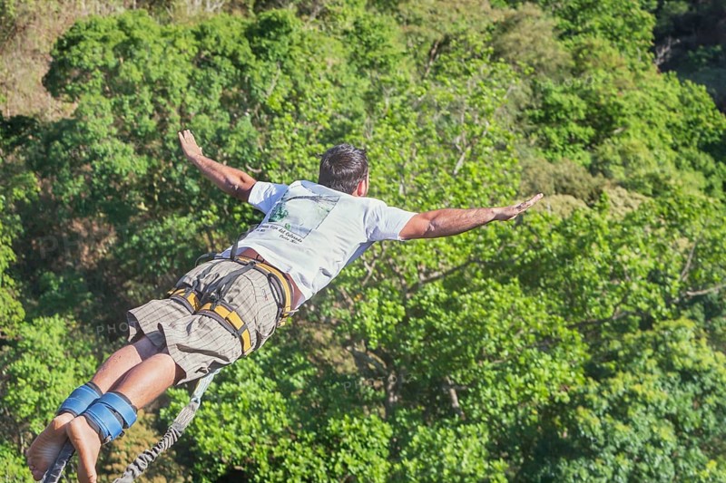 Bungee jumper, San Jose, Costa Rica, Central America