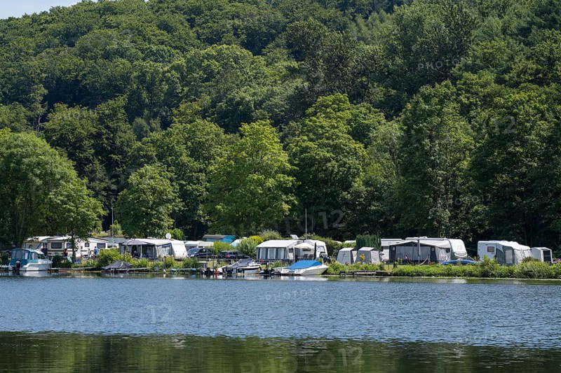 Campsite on the Ruhr, Kettwig, Essen, Rur region, North Rhine-Westphalia, Germany