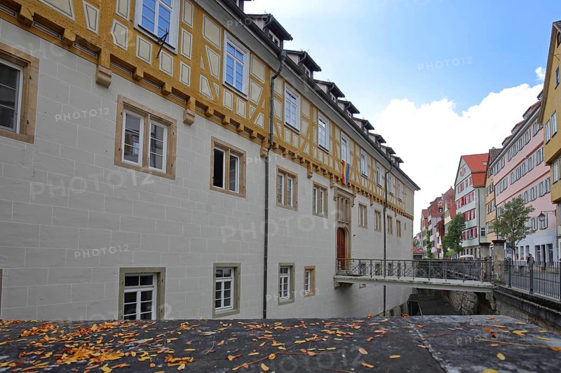 Protestant monastery, historic half-timbered house built in 1534, former Augustinian monastery, Tübingen, Neckar Valley, Baden-Württemberg, Germany