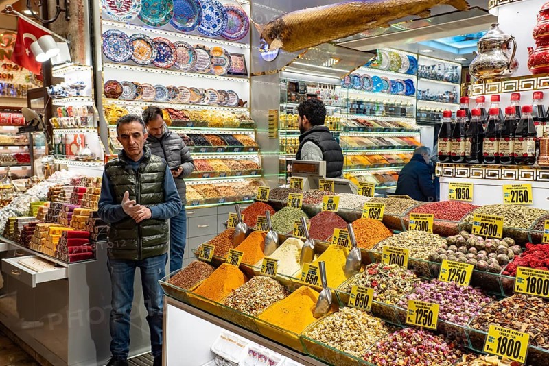 The Egyptian Bazaar Misir Çarsisi or Spice Bazaar in Eminönü, Istanbul, Turkey