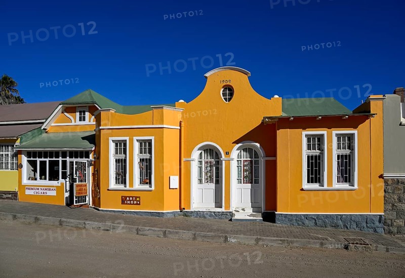 Colonial house facade in the Bergstraße, Lüderitz, Karas region, Namibia