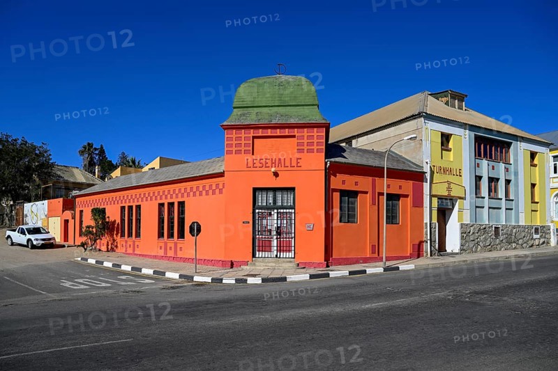 Facade of the former reading hall, Lüderitz, Karas region, Namibia