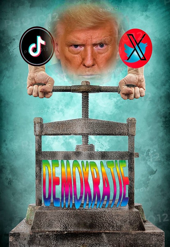 Symbolic image, asocial networks, X-Twitter, Elon Musk, TikTok, false reports, freedom, individuality, group, Donald Trump, vendetta, humanity, freedom of the press, journalism, journalists, politics, dissenters, fundamental rights and freedoms, basic law, constitution, against autocracy, democracy, form of government, freedom of opinion, future, security, dictatorship, oppression, arbitrariness, open life, Germany, Europe, USA, world