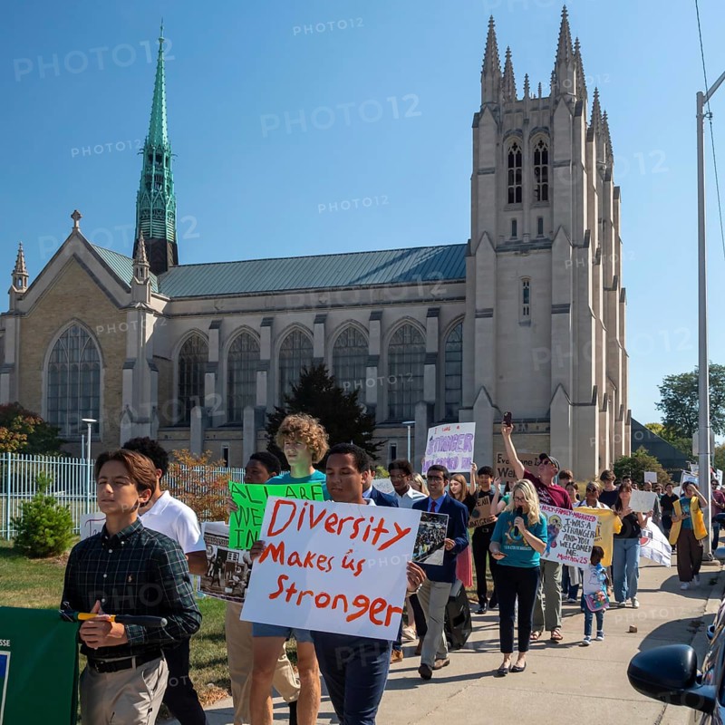 Detroit, Michigan USA - 5 October 2025 - The Catholic Archdiocese of Detroit marks the World Day of Migrants & Refugees with a pilgrimage walk followed by a mass lead by Archbishop Edward Weisenburger. The event was held at the Blessed Sacrament Cathedral