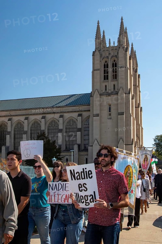Detroit, Michigan USA - 5 October 2025 - The Catholic Archdiocese of Detroit marks the World Day of Migrants & Refugees with a pilgrimage walk followed by a mass lead by Archbishop Edward Weisenburger. The event was held at the Blessed Sacrament Cathedral