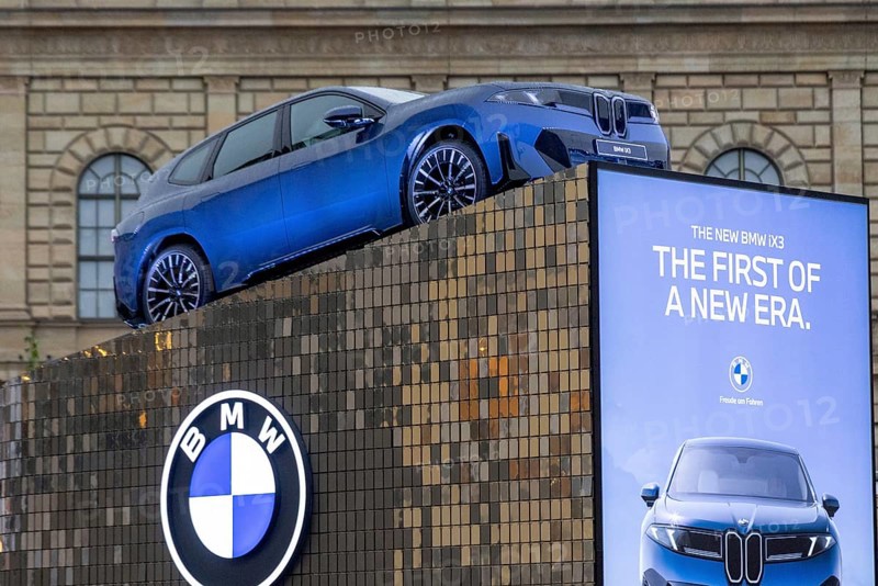 Munich, Germany - 10.9.2025: An electric BMW iX3 during the IAA Open Space at the IAA Mobility 2025 (International Motor Show) in Munich