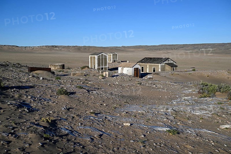 Alte Gebäude in Grillenthal, einst Versorgungsstation für Frischwasser, Diamentensperrgebiet, bei Lüderitz, Region Karas, Namibia