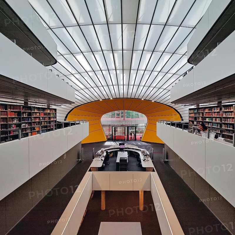 Philologische Bibliothek der Freien Universität Berlin, auch Berlin Brain genannt weil das Gebäude wie ein menschlicher Schädel geformt ist, Deutschland