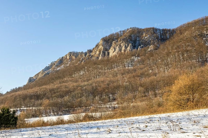 View on the mountains on a sunny day in winter, Vápec, Horná Poruba, Slovakia