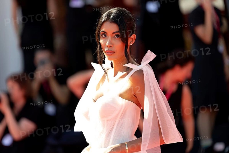 Venice, Italy - 3 September 2025: Ahlam El Brinis during the red carpet of - The Voice Of Hind Rajab - during the 82nd Venice International Film Festival