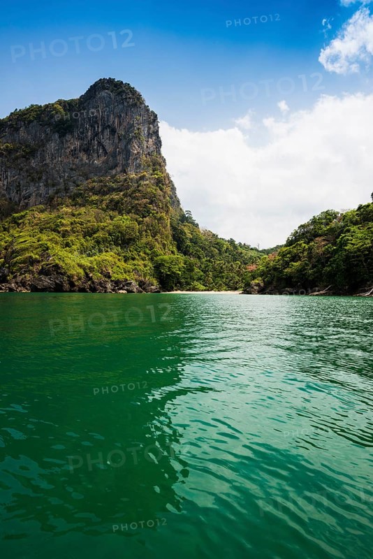 White sandy beach and coconut palms, Sabai Beach, Koh Mook, Trang Province, Southern Thailand, Andaman Sea, Thailand