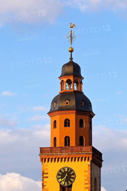 Tower of the Protestant St Catherine's Church in Frankfurt, Frankfurt am Main, Hesse, Germany