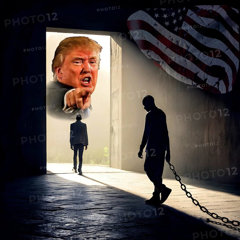 Symbolic image, human rights, expulsions, deportations, US democracy in danger, EU and Germany under political pressure, industry, Donald Trump, tariff threats, Elon Musk, Mark Zuckerberg, social networks, fake news, rights broken, hate, hate speech, DSG Digital Services Act, re-election, USA, politics, announcements, vendetta, wanted dictator, Republicans, US electoral system, global danger, lies, 2nd term, global burden, Ukrainian war, storming White House