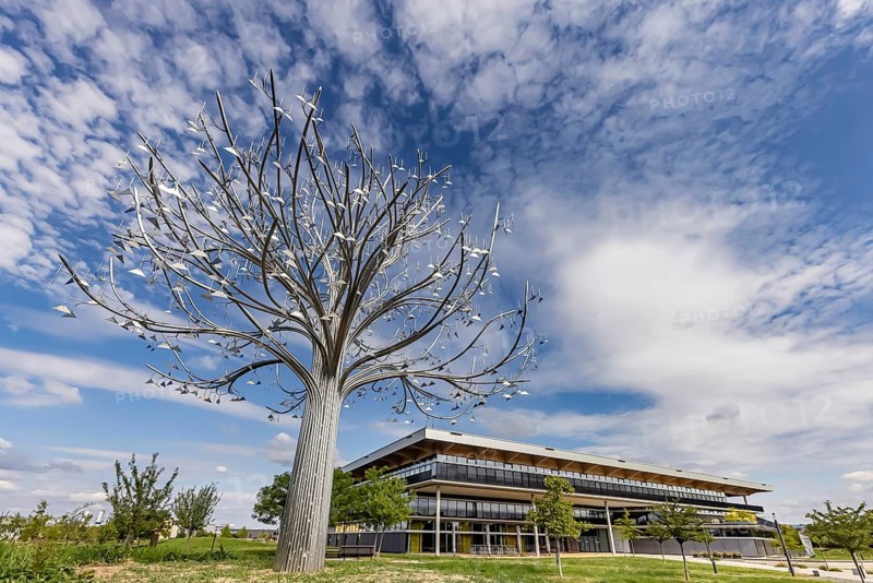 Promega GmbH, headquarters in Walldorf, Germany. Sound artwork on the company premises by David Rousseau. Walldorf Baden-Württemberg, Germany