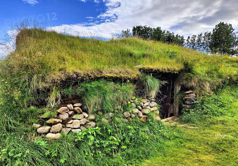 Bustarfell, a former peat farm, now a museum, East Iceland, Iceland