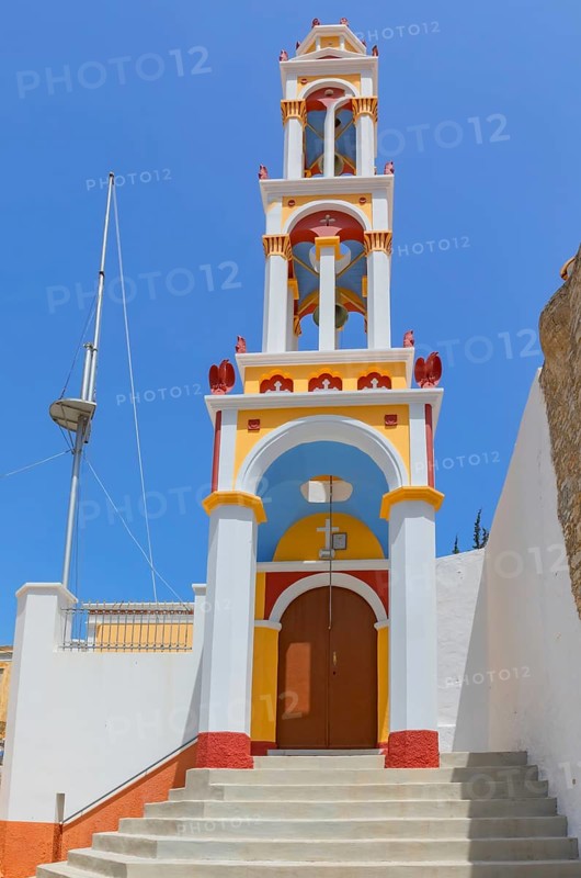 Orthodox church, Chorio, Symi Island, Dodecanese Islands, Greece