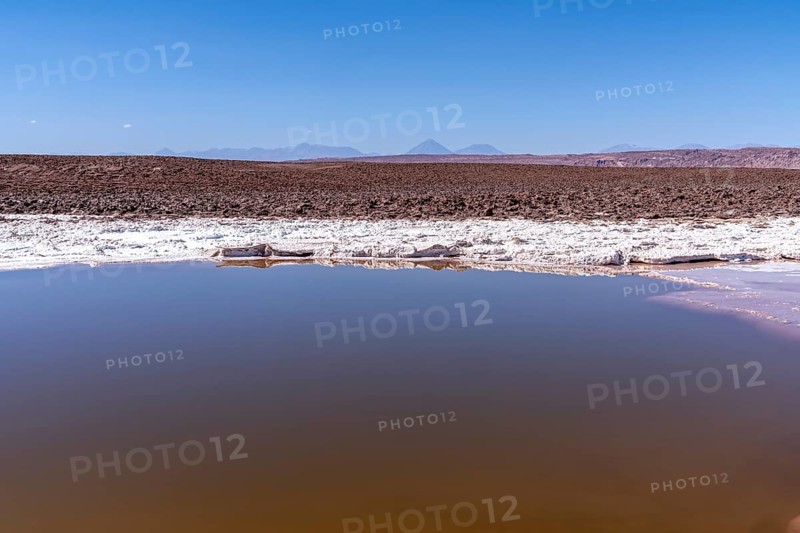 Coloured salt formations at the Lagunas Escondidas de Baltinache, Atacama Desert, Toconao, San Pedro de Atacama, Región de Antofagasta, Chile