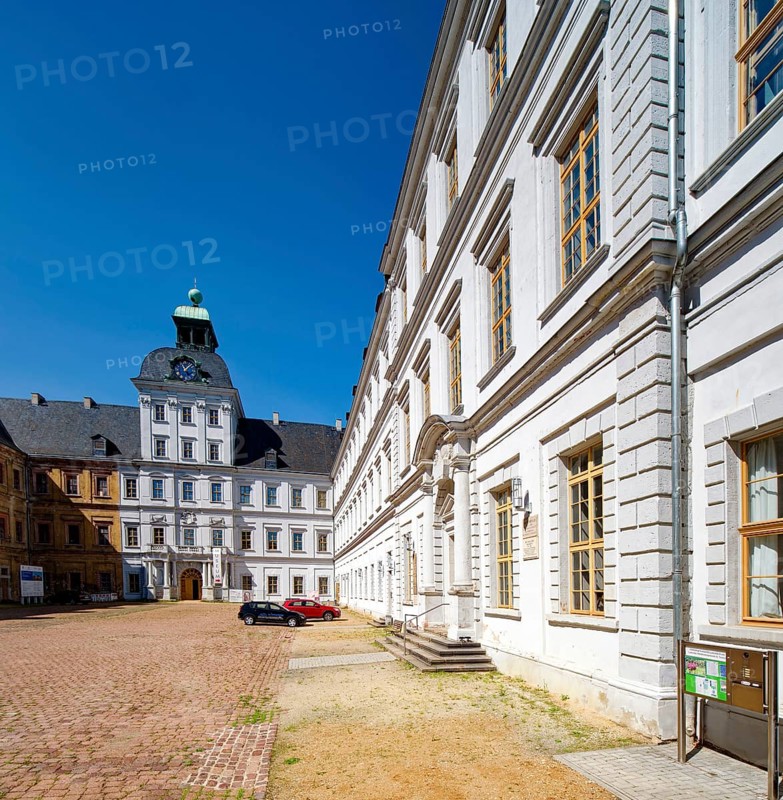 Court of Honour, Weißenfels baroque castle Neu-Augustusburg, baroque building, museum, Weißenfels, Saxony-Anhalt, Germany