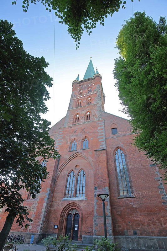 Gothic St Peter's Church, View upwards, Brick church, Brick building, Brick Gothic, St Peter's Church, Old Town, Lübeck, Schleswig-Holstein, Germany