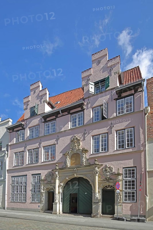 Günter Grass House, Museum, Portal, Glockengießerstraße, Old Town, Lübeck, Schleswig-Holstein, Germany