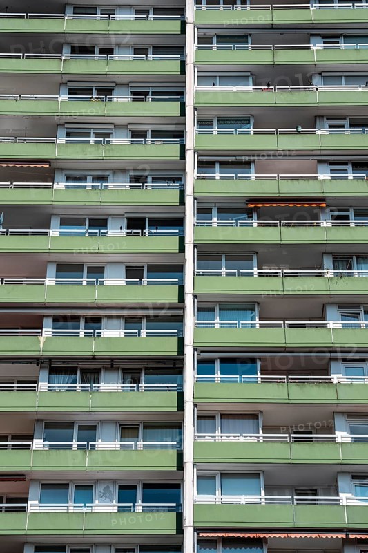 Residential tower block, in Essen-Steele, tallest residential building in the city, over 130 flats on 20 floors, 70 metres high, North Rhine-Westphalia, Germany