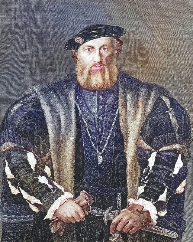 Goldsmith and jeweller Hubert Morett, Charles de Solier, Sieur de Morette (1480-1552), English goldsmith under Henry VIII, after a painting by Holbein