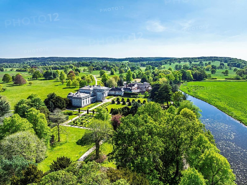 Shugborough Estate from a drone, Great Haywood, Staffordshire, England, United Kingdom
