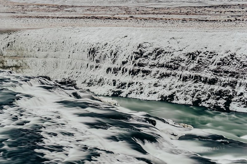 Gulfoss Waterfall in southern iceland, Winter, Golden Circle, Mountains, River, Snow, Iceland, Northern Europe* Gulfoss Waterfall in southern iceland, Golden Circle, Mountains, River, Snow, Iceland, Northern Europe
