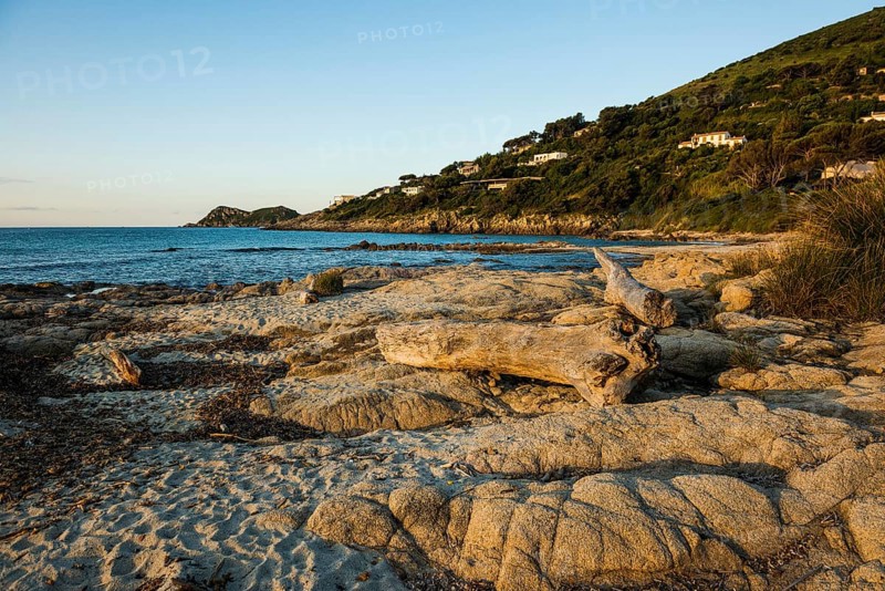Picturesque beach, Plage de Bonne Terrasse, sunrise, Saint Tropez, Var, French Riviera, Provence-Alpes-Cote d'Azur, Cote d Azur, France