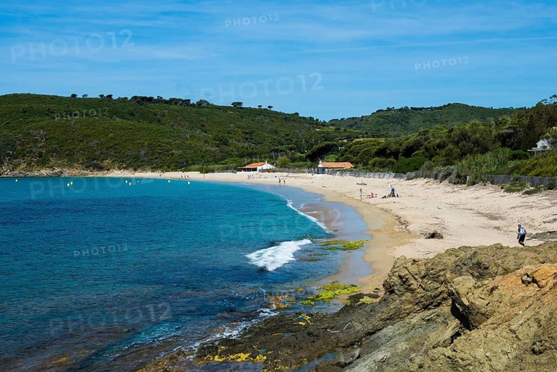 Beach, Sentier du littoral, Plage de Briande, Cap Taillat, Saint Tropez, Var, French Riviera, Provence-Alpes-Cote d'Azur, Cote d Azur, France