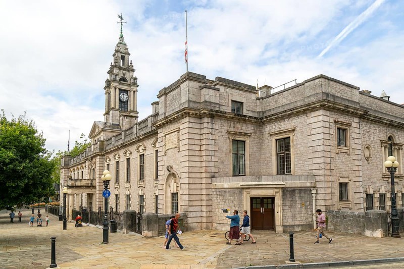 Historic Old Town Hall building, Torquay, Devon, England, UK, built 1851-1852