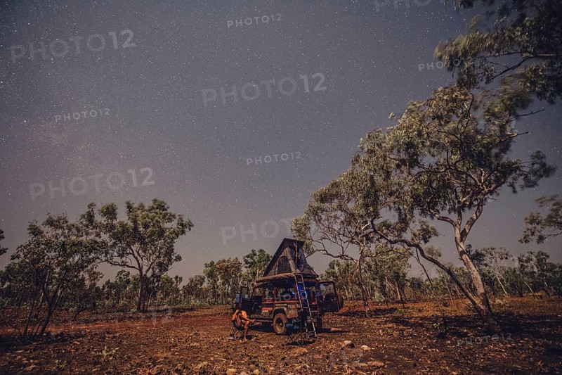 Australia Outback Landrover Camper Starry sky, Australia