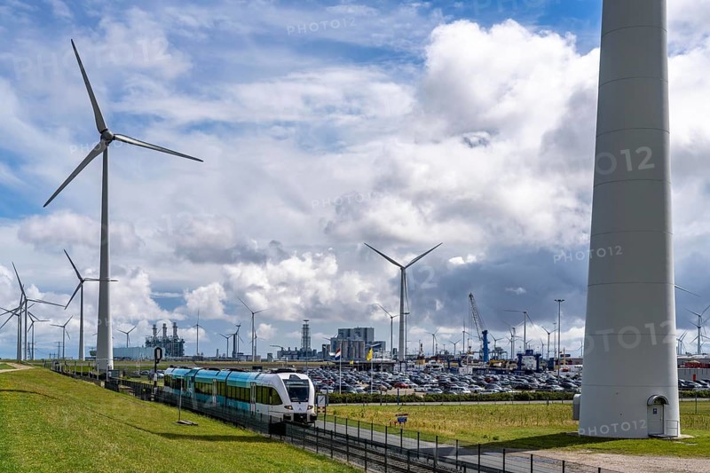 Train connection to the seaport of Eemshaven, in the Ems estuary, the British transport company Arriva operates a train connection from Groningen Central Station to the ferry harbour of Eemshaven, ferry to Borkum, ENetherlands