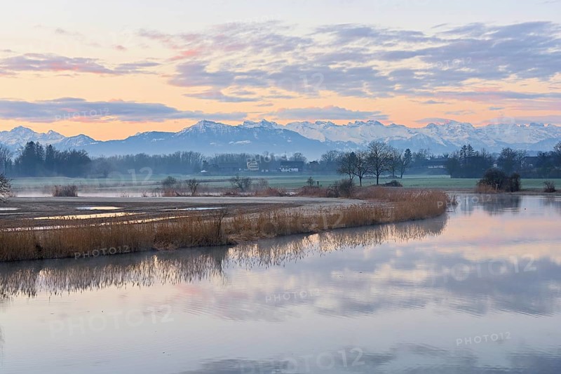 Nature reserve Stille Reuss, behind the Rigi, Rottenschwil, Reusstal, Freiamt, Canton Aargau, Switzerland