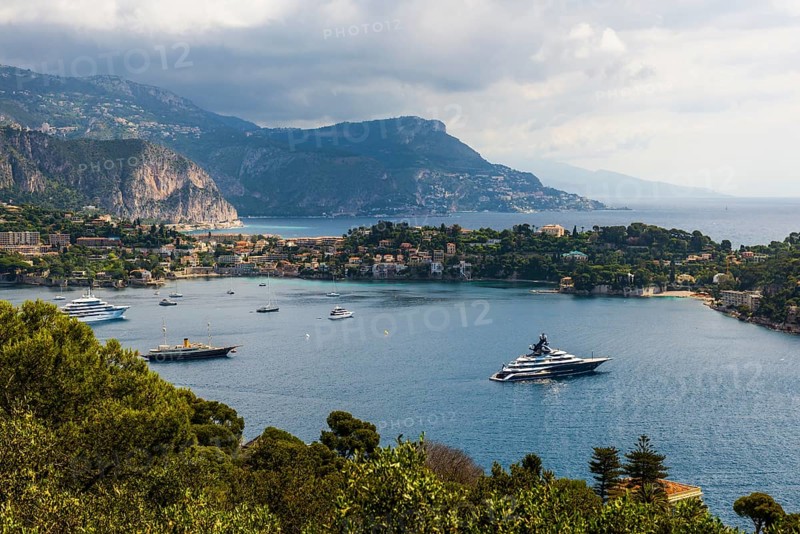 Panorama, View from Mont Boron, Saint-Jean-Cap-Ferrat, Cap Ferrat, Alpes Maritimes, Provence Alpes Cote d'Azur, French Riviera, South of France, France